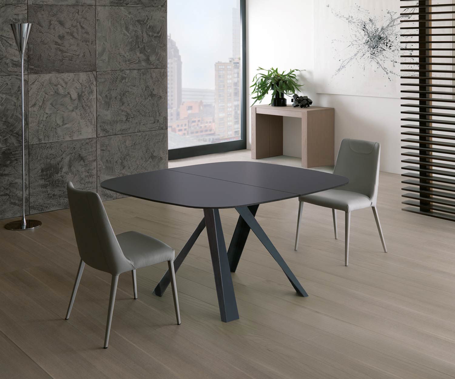 Ozzio Tisch Bombo T245 Glas Beige (Crema)