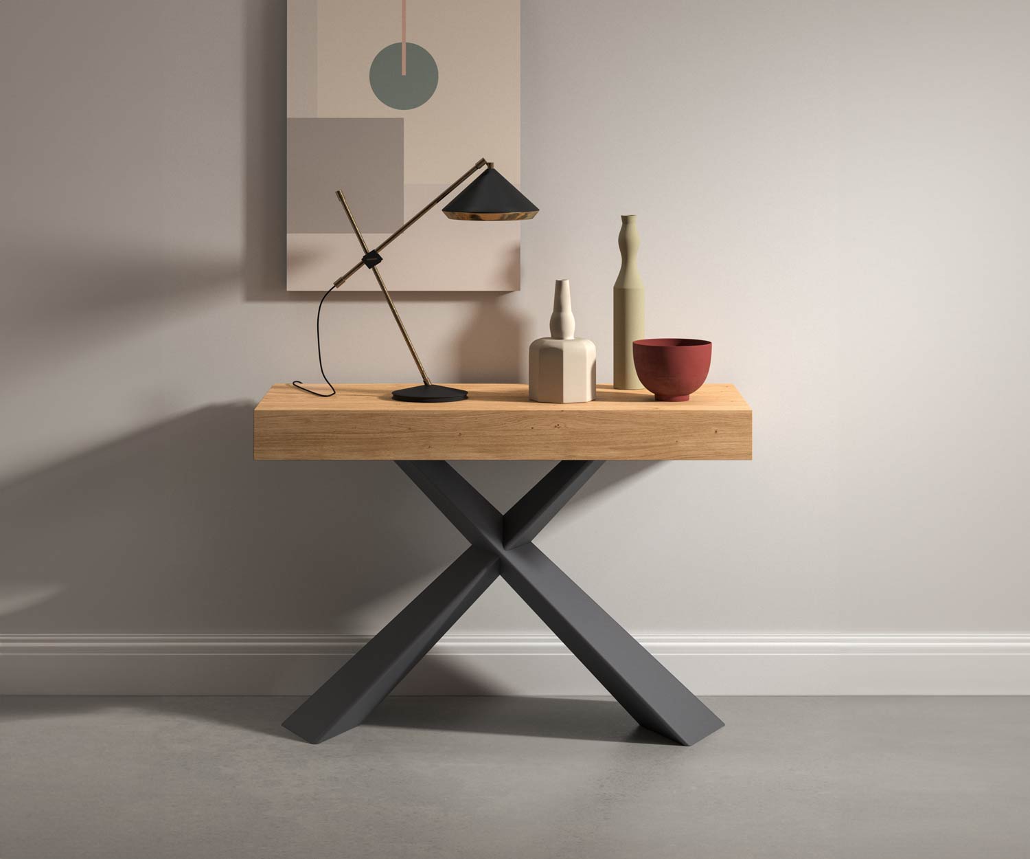 Ozzio_Design Holz Metall Konsole T024 
