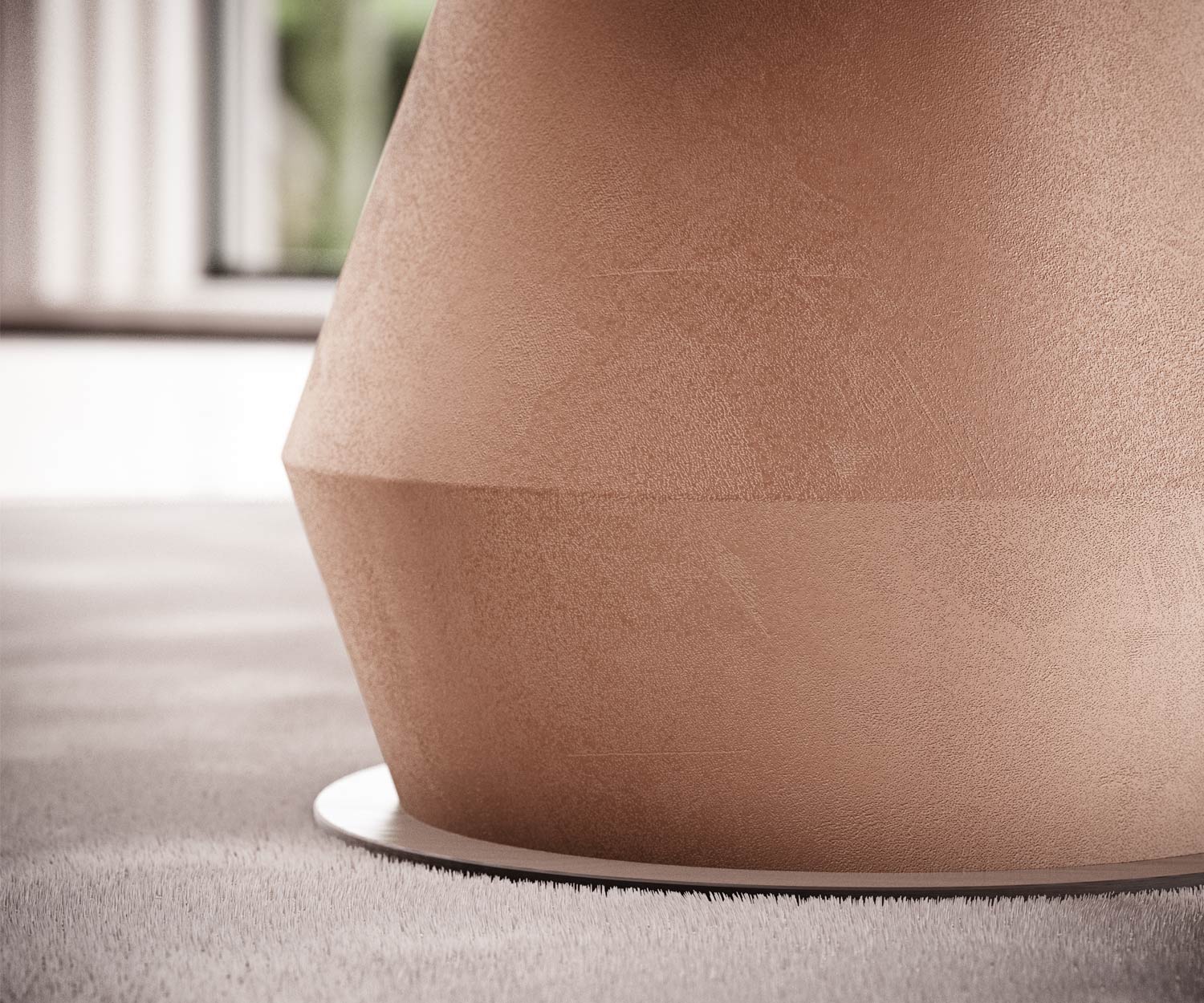 OzzioLycos T203 Tavolo da pranzo rotondo di design in marmo e vetro Brown