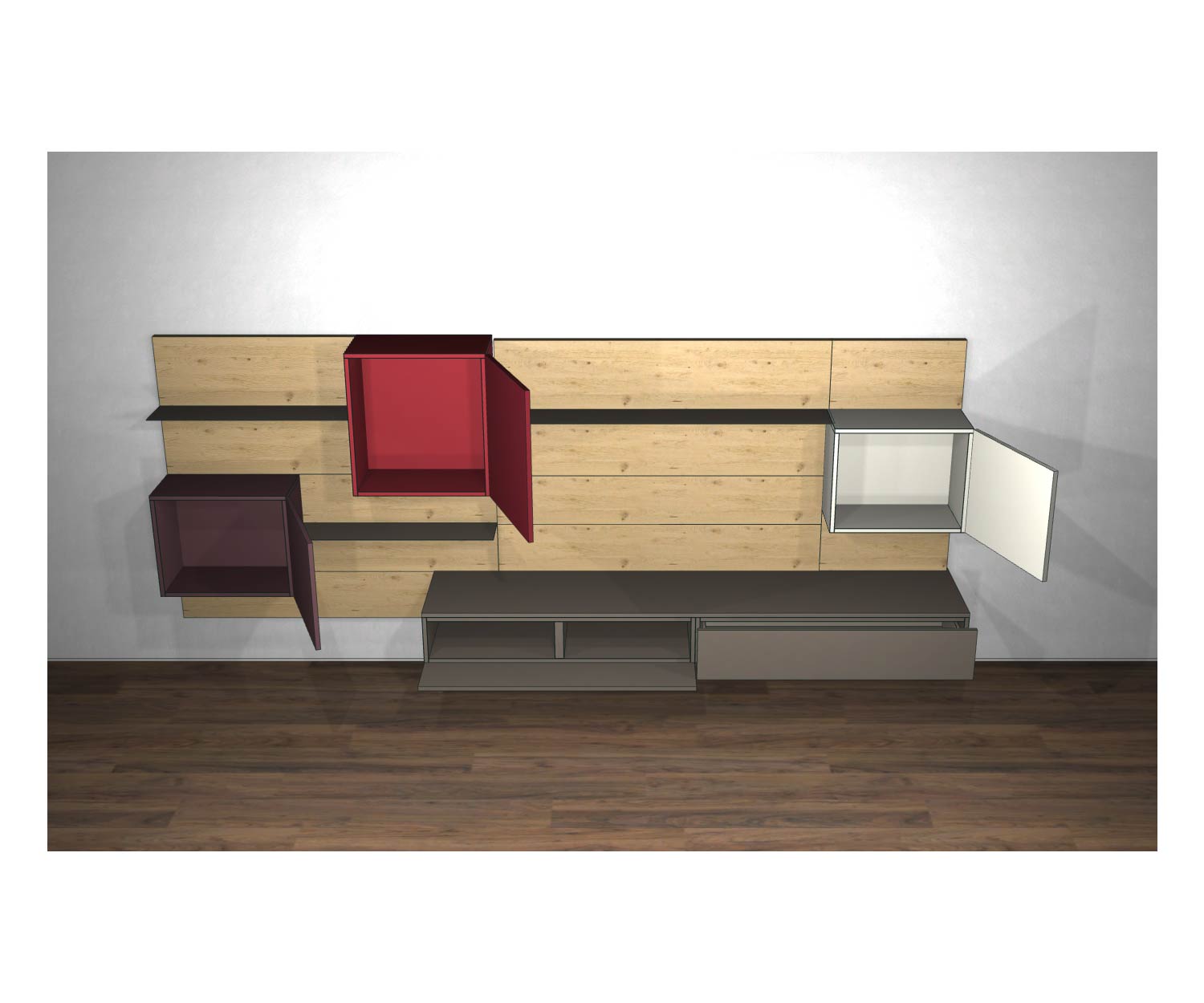 Livitalia Design hangelement C37 met open deuren en open elementen