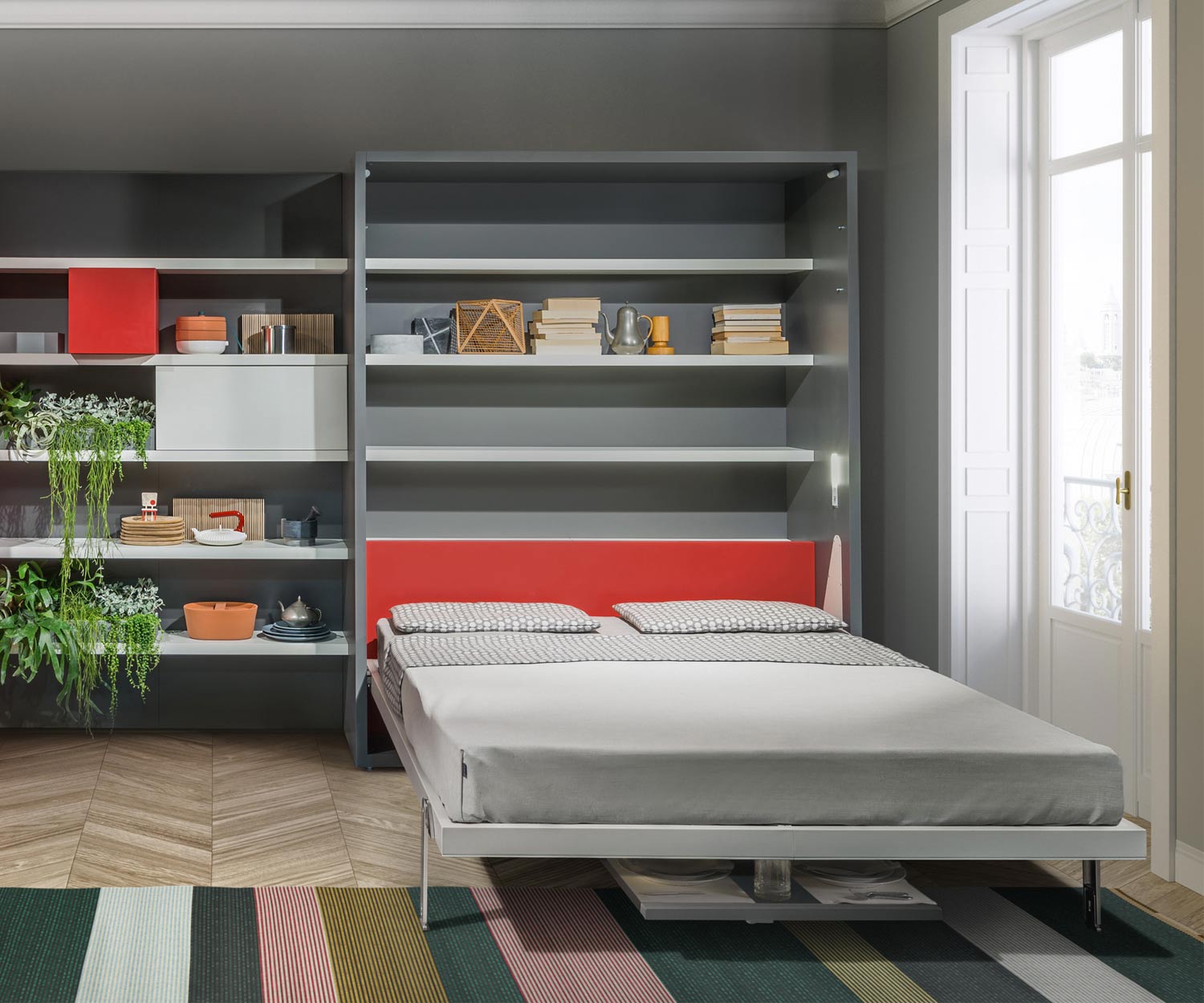 Clei Design folding bed with dining table 160x200 cm lying surface