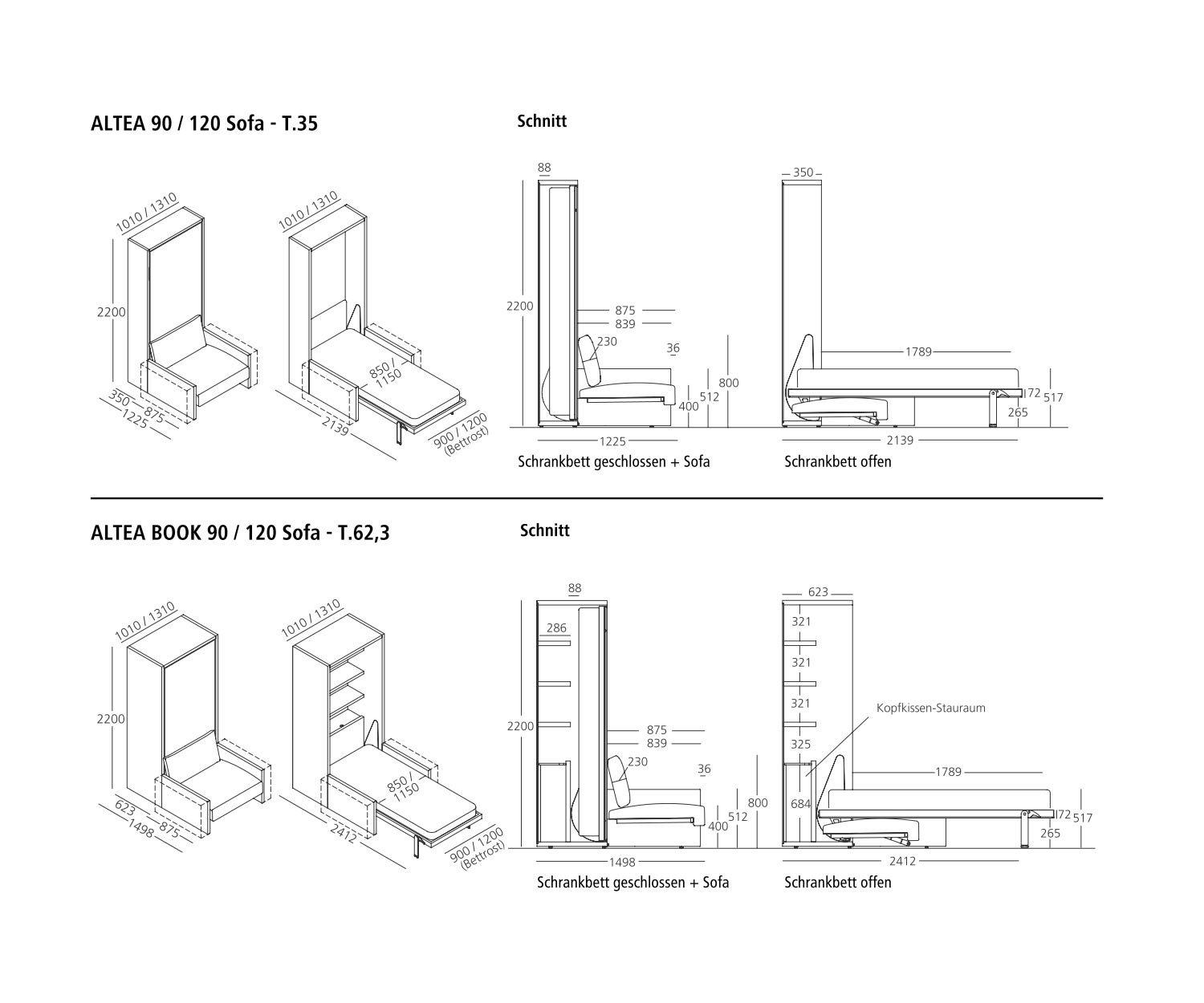 Clei Wardrobe beds Altea Book sketch2