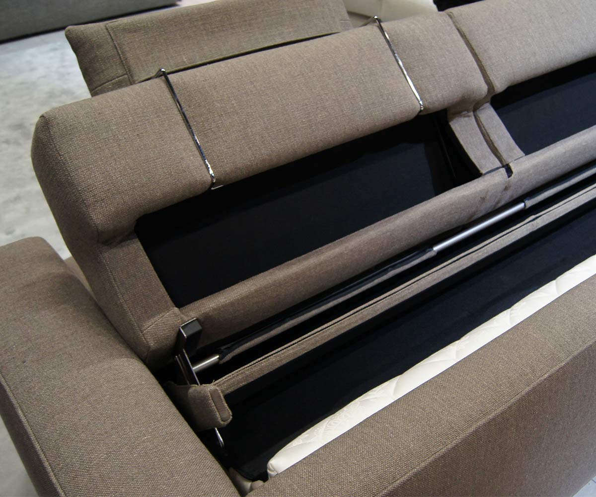 Pol74 Lario Prestige Schlafsofa Stauraum in Rückenlehnen