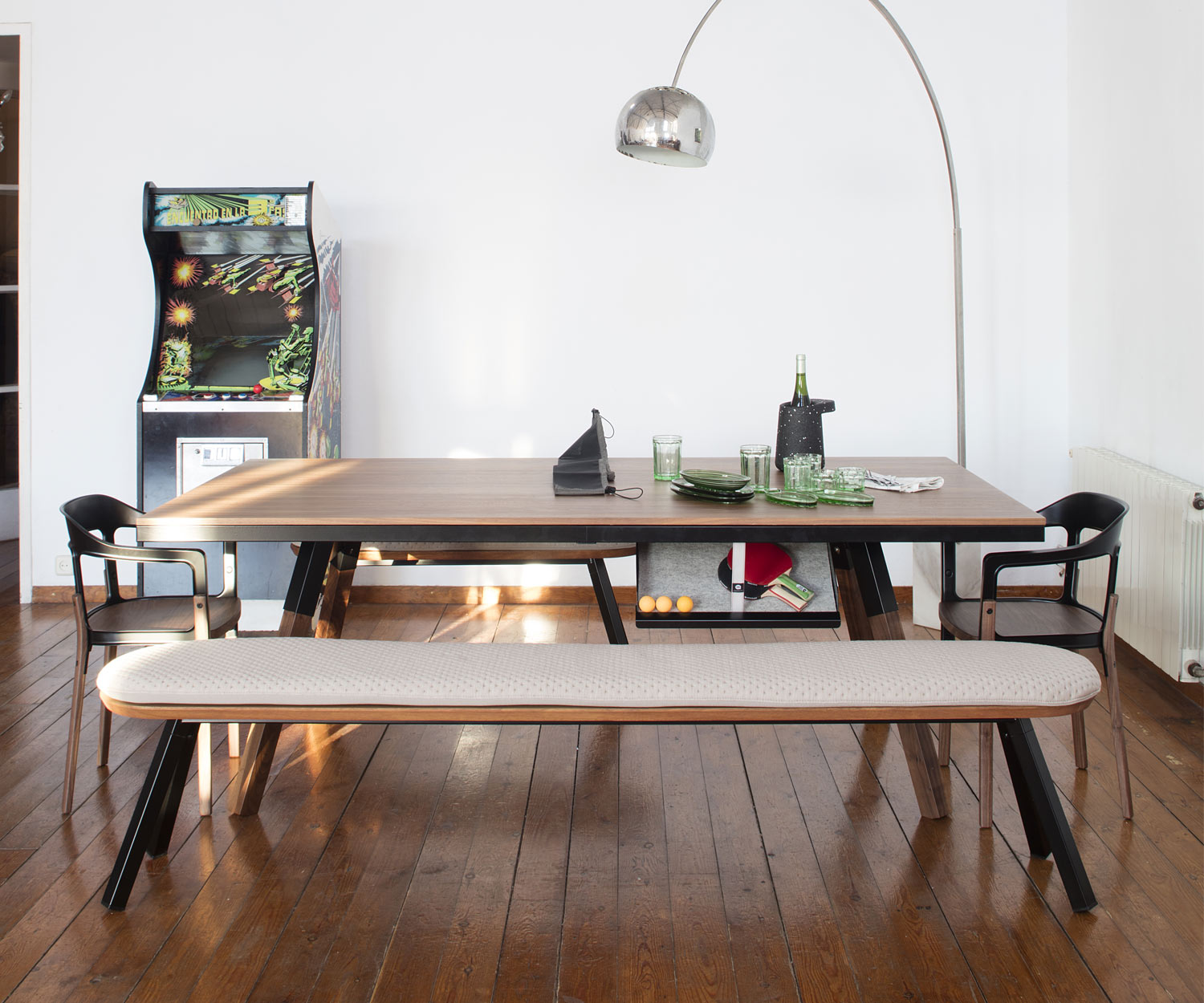 RS Barcelona Ping Pong Tischtennisplatte mit Nussbaum Tischplatte