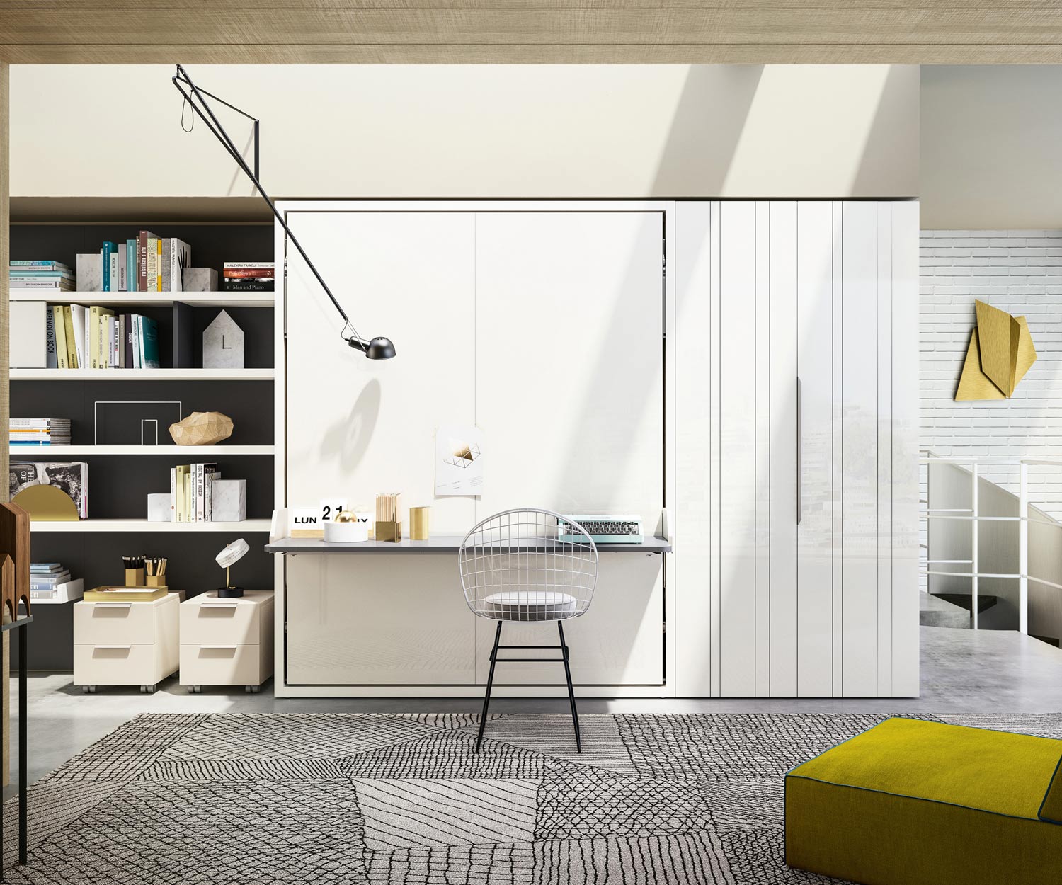 Modernes Clei Penelope 2 Dining Designer Schrankbett mit Esstisch