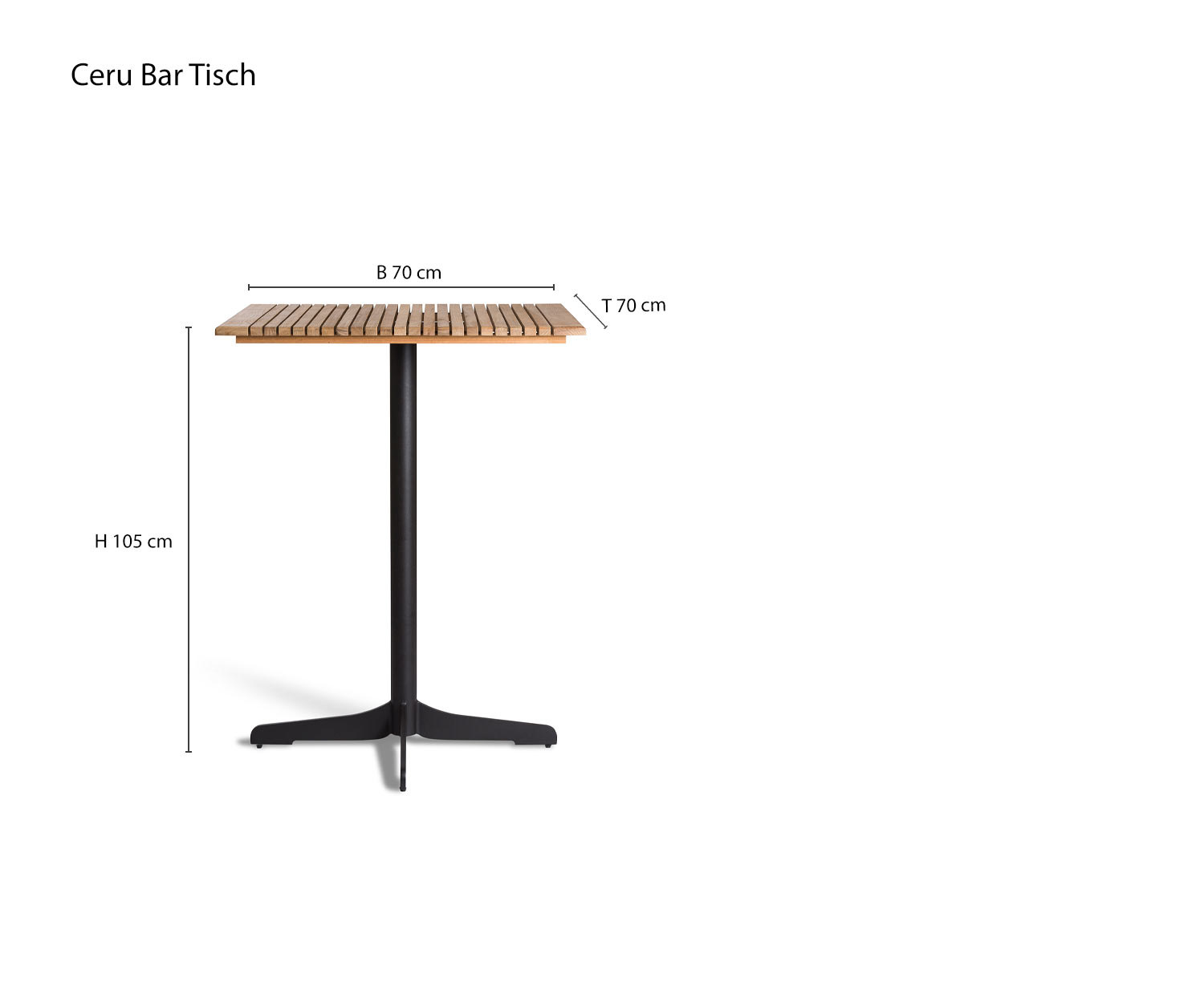 Bartisch Design Ceru von Oasiq Skizze Maße Größen Größenangaben