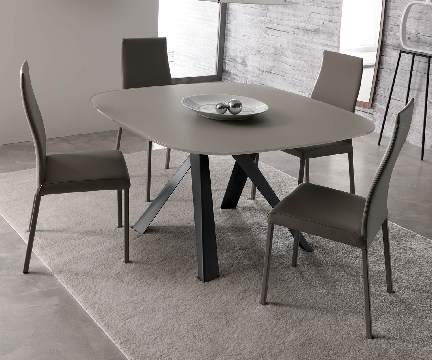 Ozzio Tisch Bombo T245 Glas Beige (Crema)