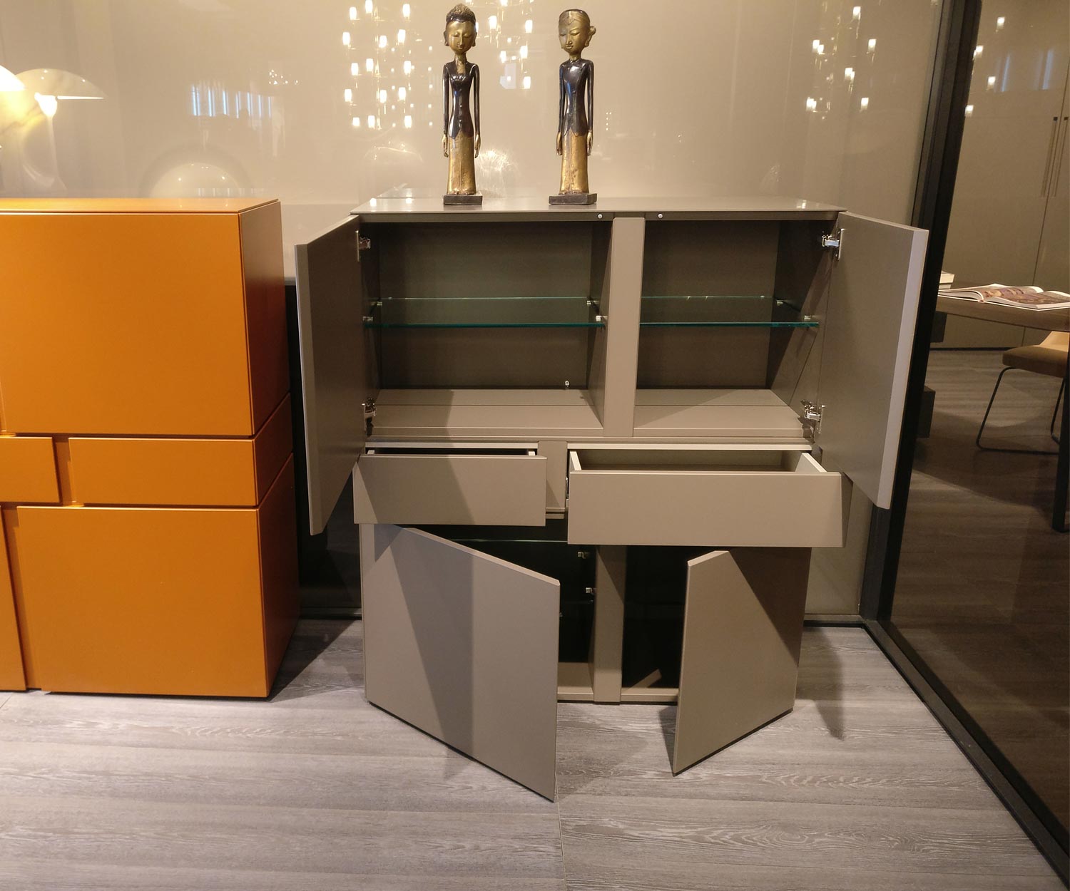 Exklusives Livitalia Abaco Design Highboard Weiß Matt