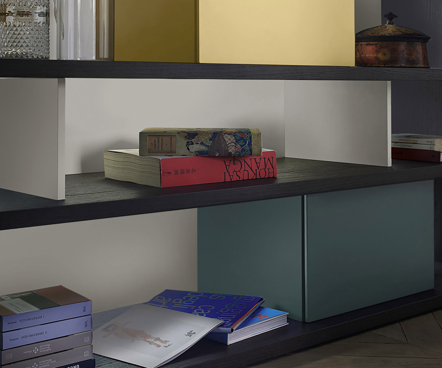 Hochwertiges Livitalia Designer Standregal C80 mit geschlossener Rückwand