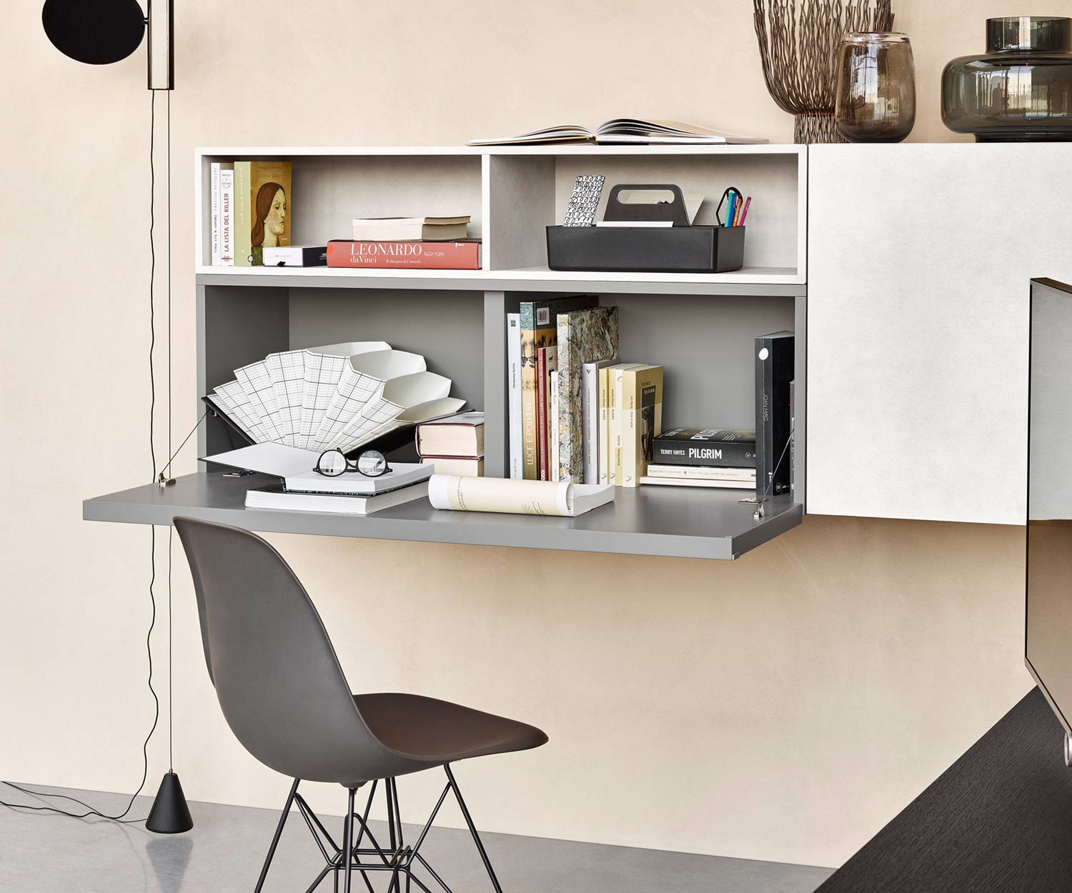 Exklusiver Livitalia Cartesio Design Hängeschrank mit Schreibtisch 