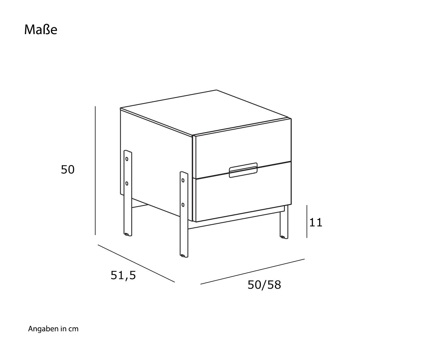 Novamobili Table de nuit design Float Esquisse Dimensions