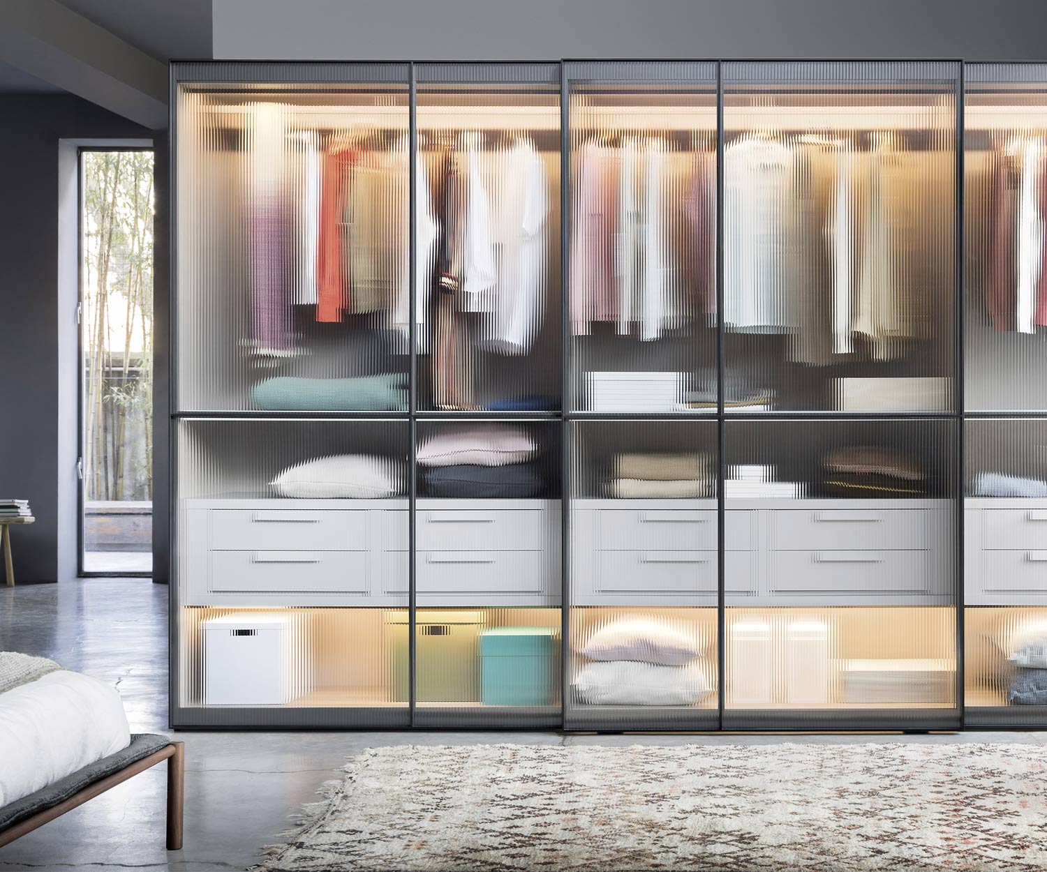 Exklusiver Glas Schiebetüren Design Kleiderschrank Novamobili Layer