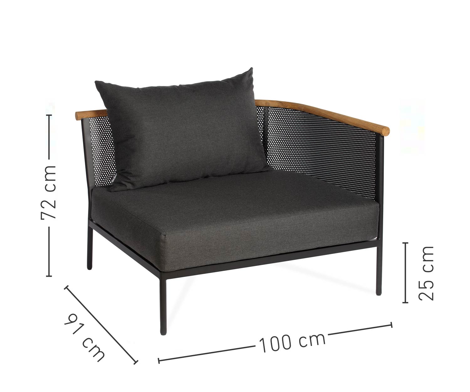 Canapé d'angle 1 place de la collection Oasiq Outdoor