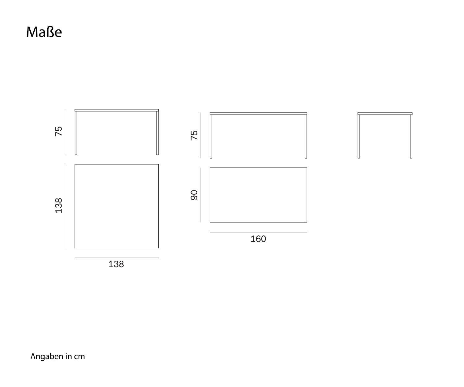 Modern Novamobili Ontwerp tafel Filo Schets Afmetingen