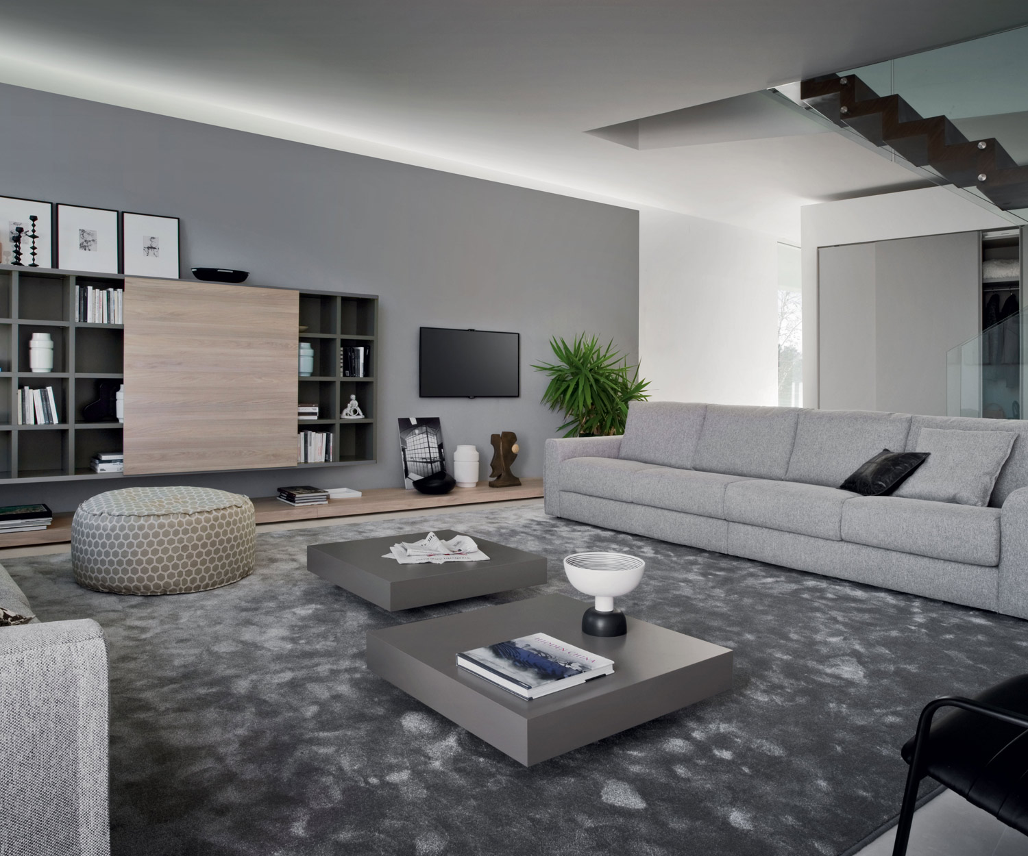 Exklusiver Novamobili Design Couchtisch Schatten Weiß