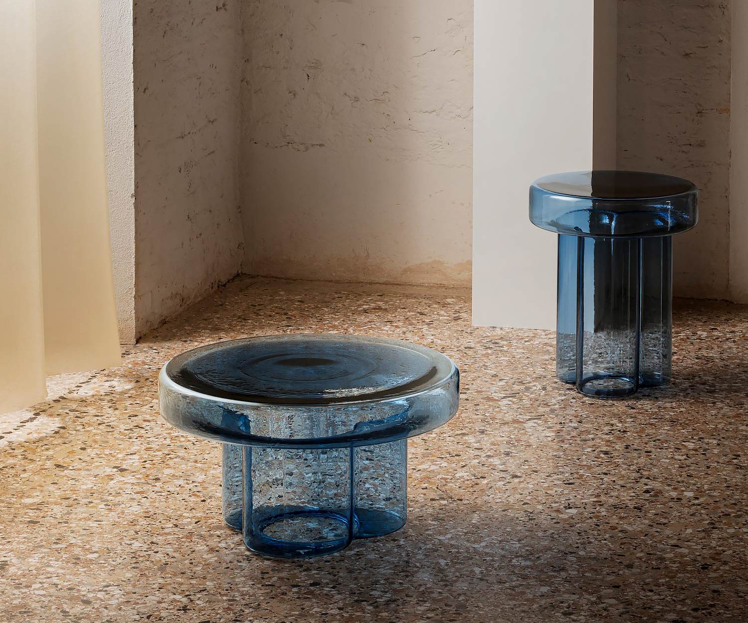 Miniforms Soda Design Couchtisch glas blau