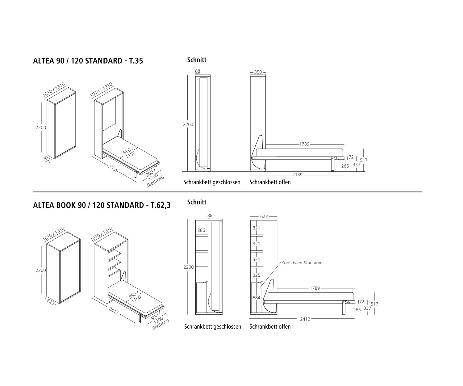 Clei Wardrobe beds Altea Book sketch3