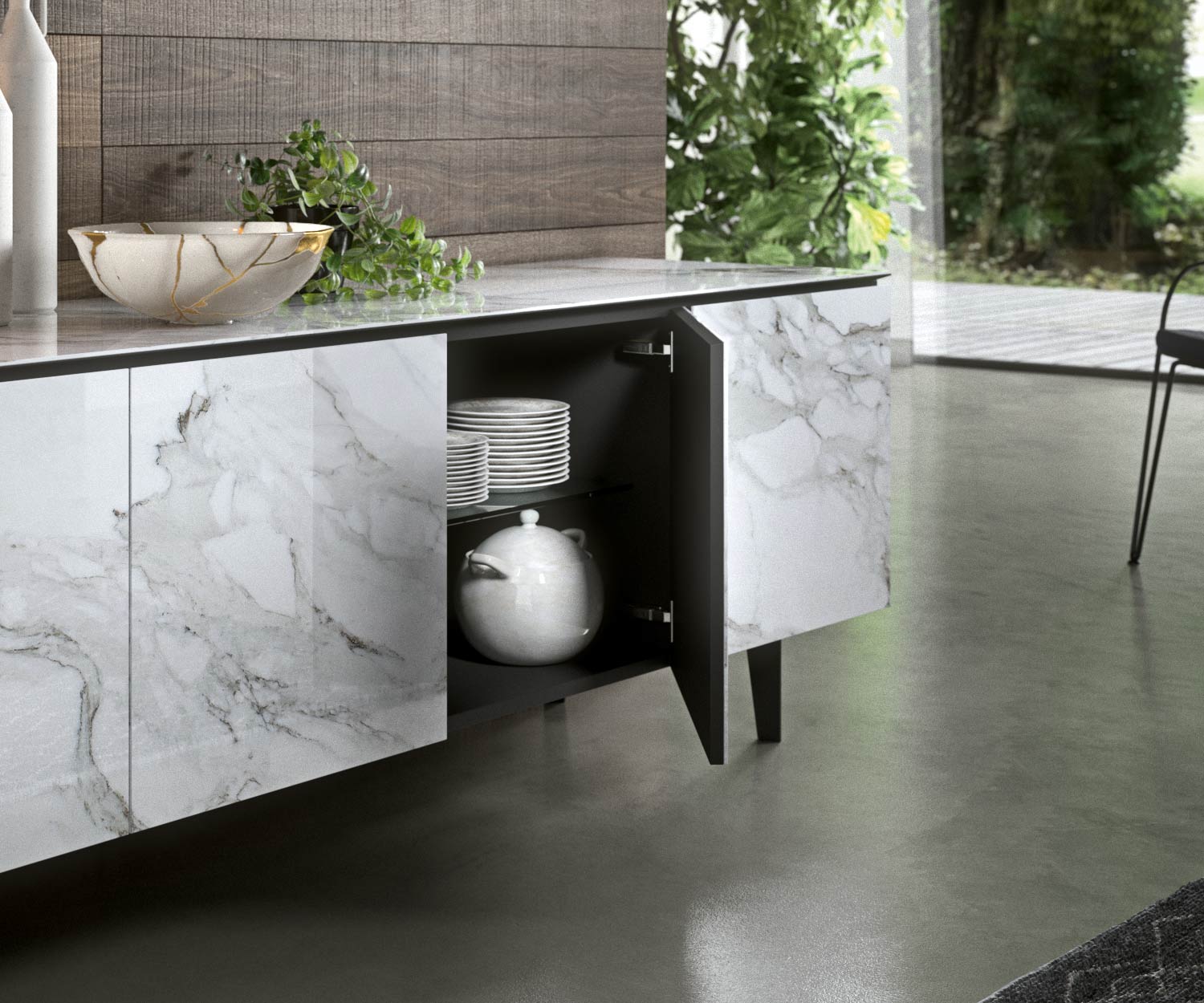 Hochwertiges Design Sideboard auf fuessen 210 cm