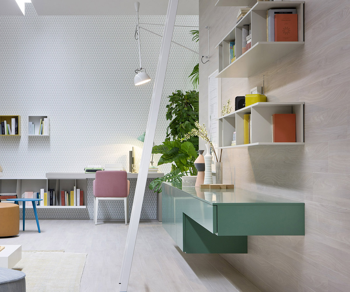 Novamobili Libreria a parete Butterfly Orizzontale bianco