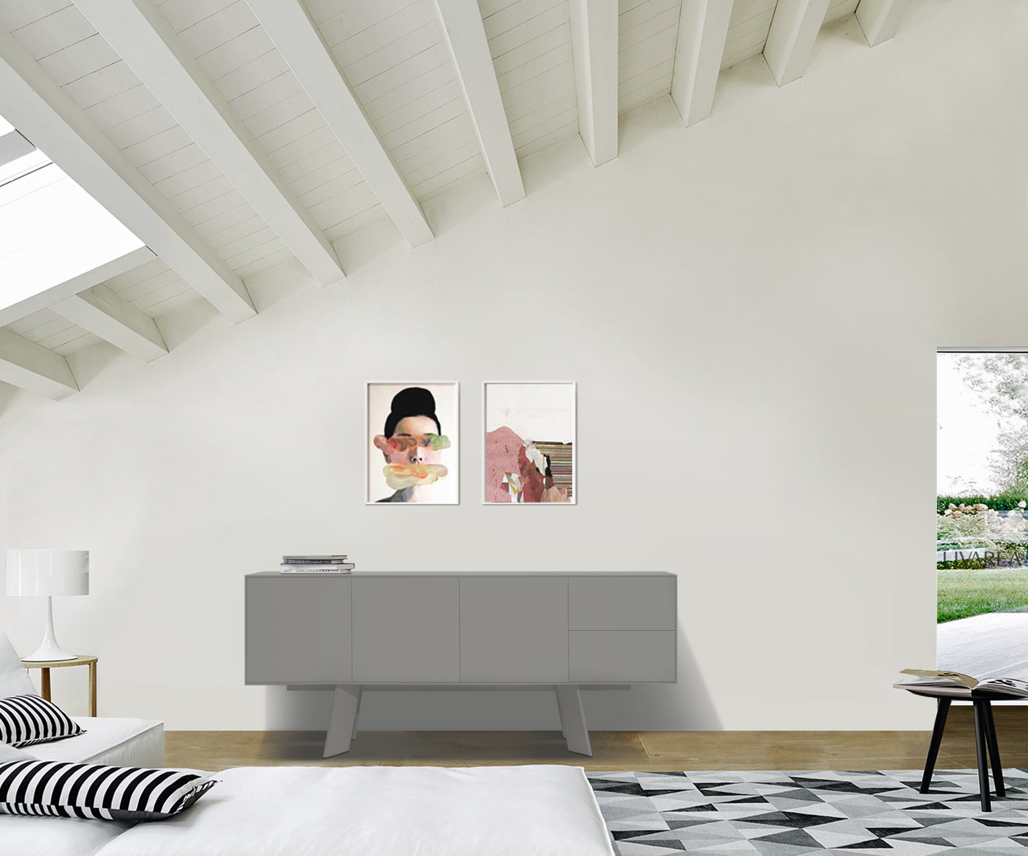 al2 Designer Sideboard Alhambra 003 Breite 180 cm mit 2 Schubladen