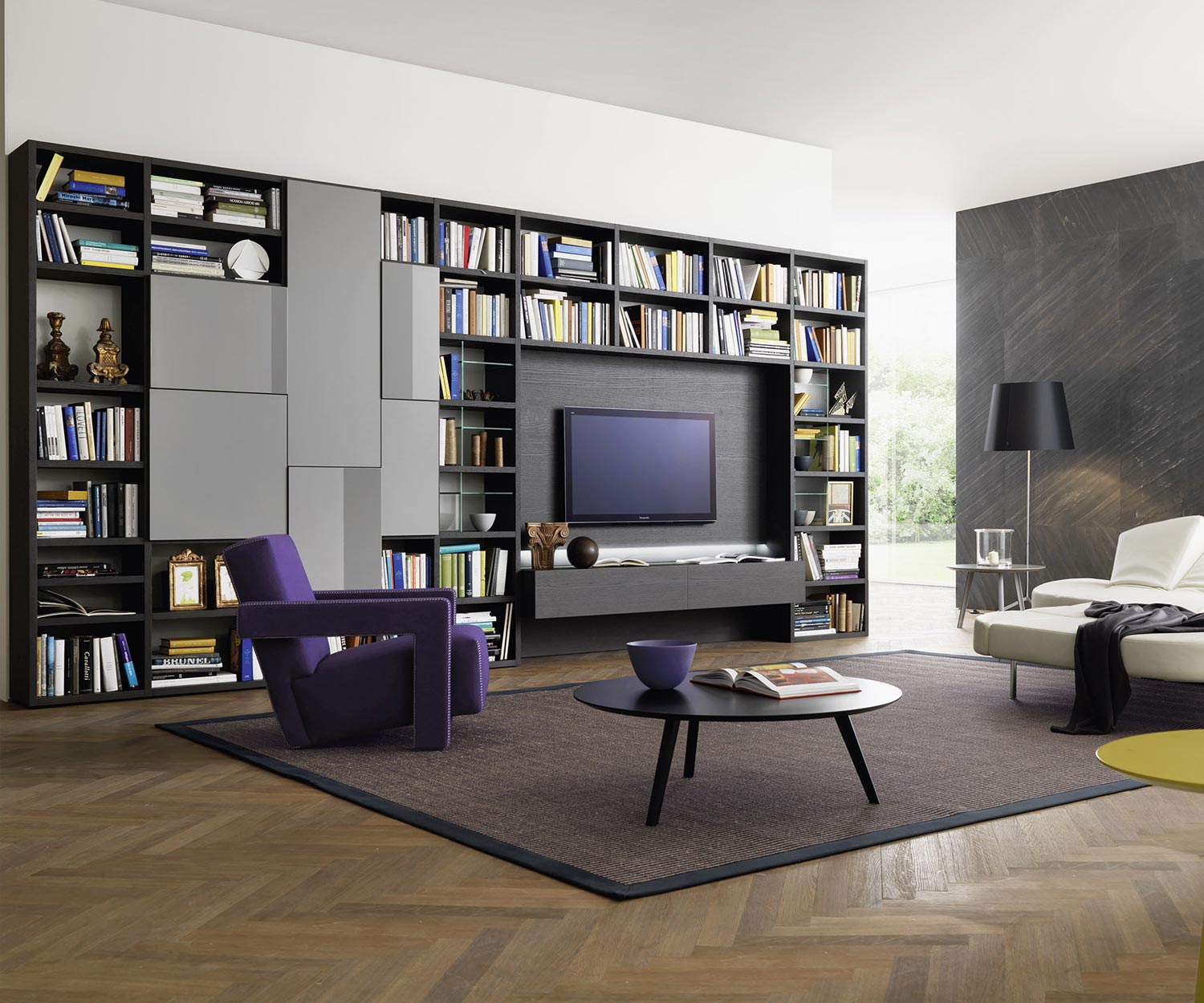 Exklusives Design Wohnzimmerregal Bücherregal C54 in Holzoptik