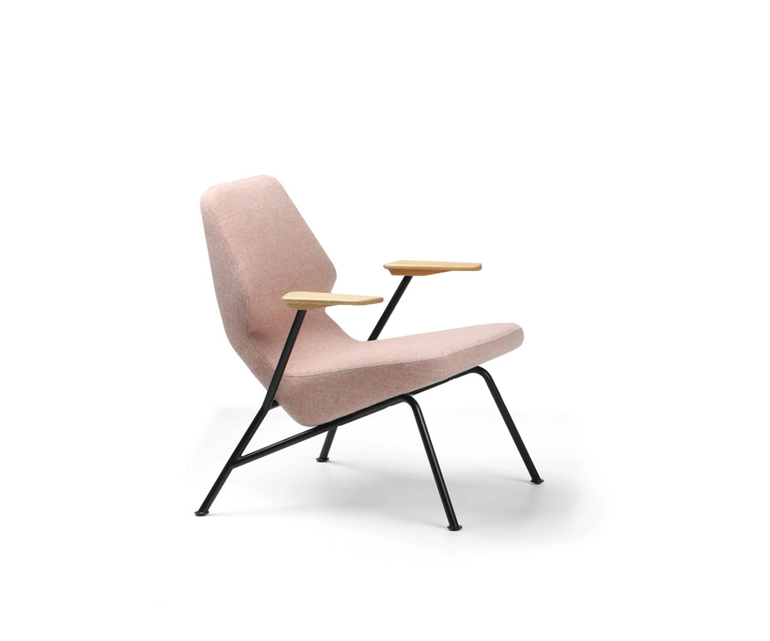 Prostoria Poltrona di design Oblique con struttura in metallo e rivestimento rosa