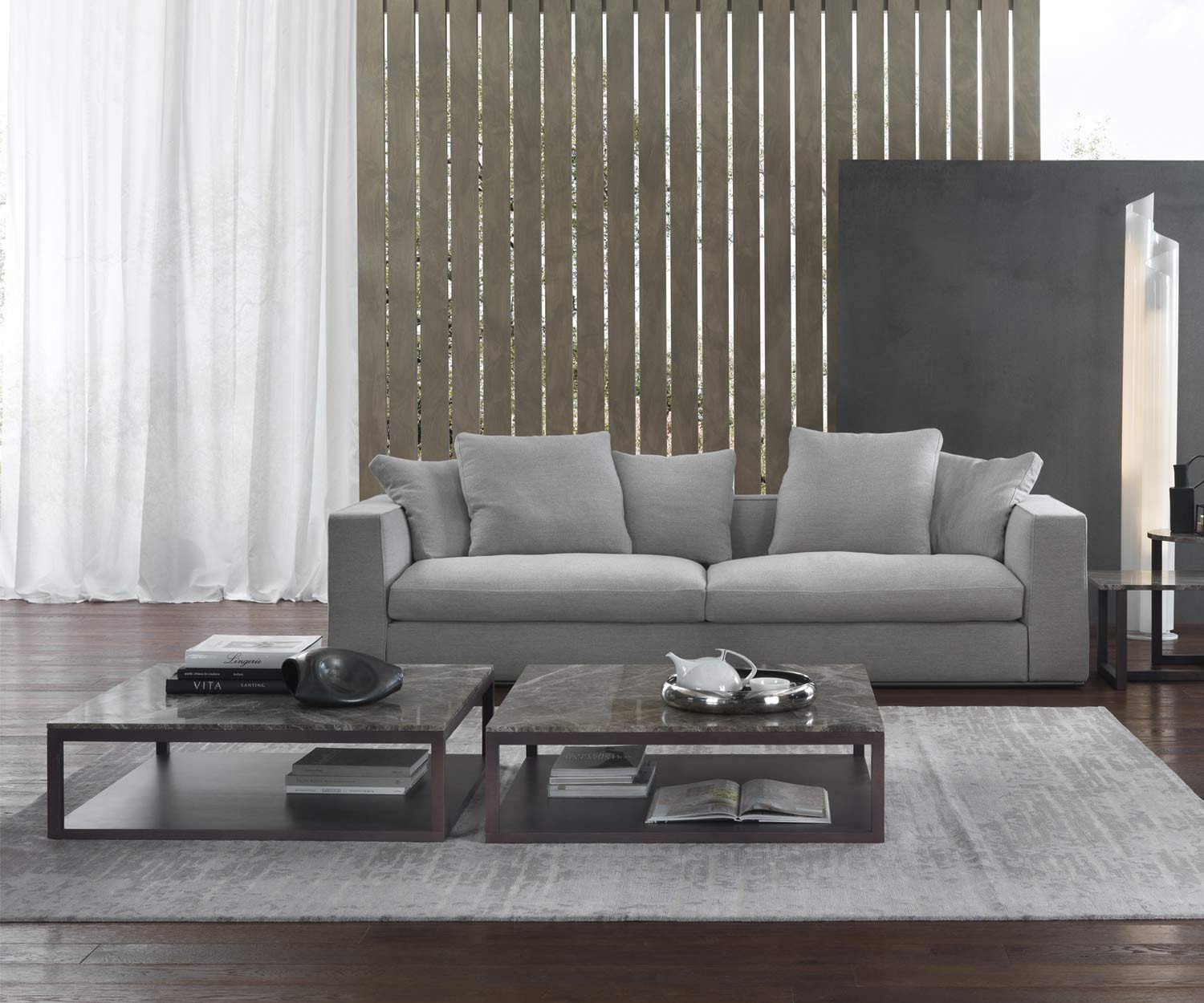 Exklusiver Giulio Marelli Design Couchtisch Stone B 95x95 Carrara Marmor Tischplatte