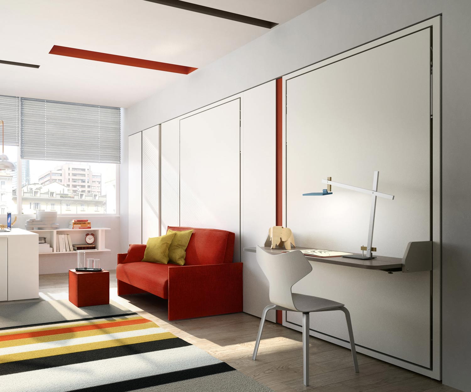Clei Wardrobe beds Altea Book 120 Sofa open